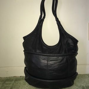 Chocolate blu leather hobo purse