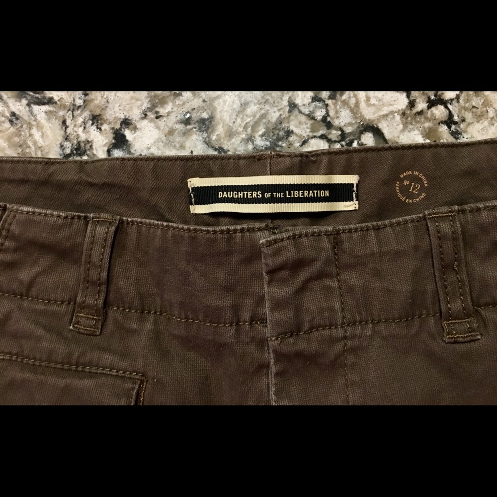 Olive green moto pants