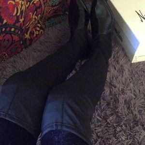 Black knee high boots