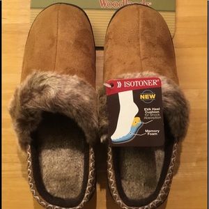 Isotoner Microsuede Clog w/Faux Fur (Size 6.5-7)