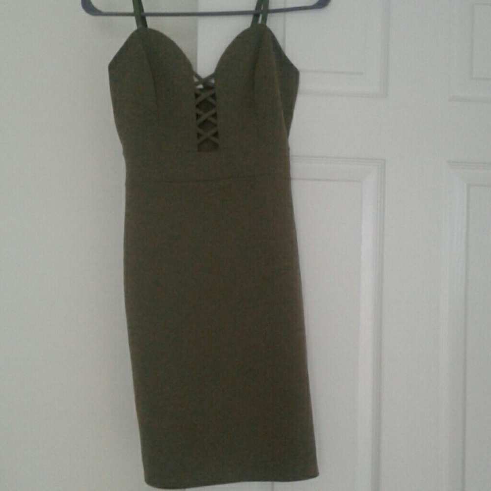 Olive green party dress