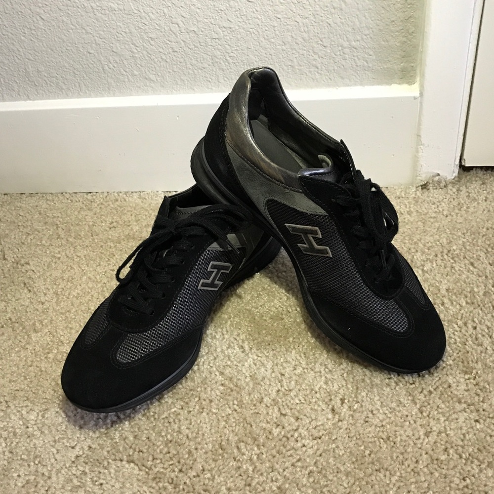 Man Hogan Sneakers Black And Gray Suede