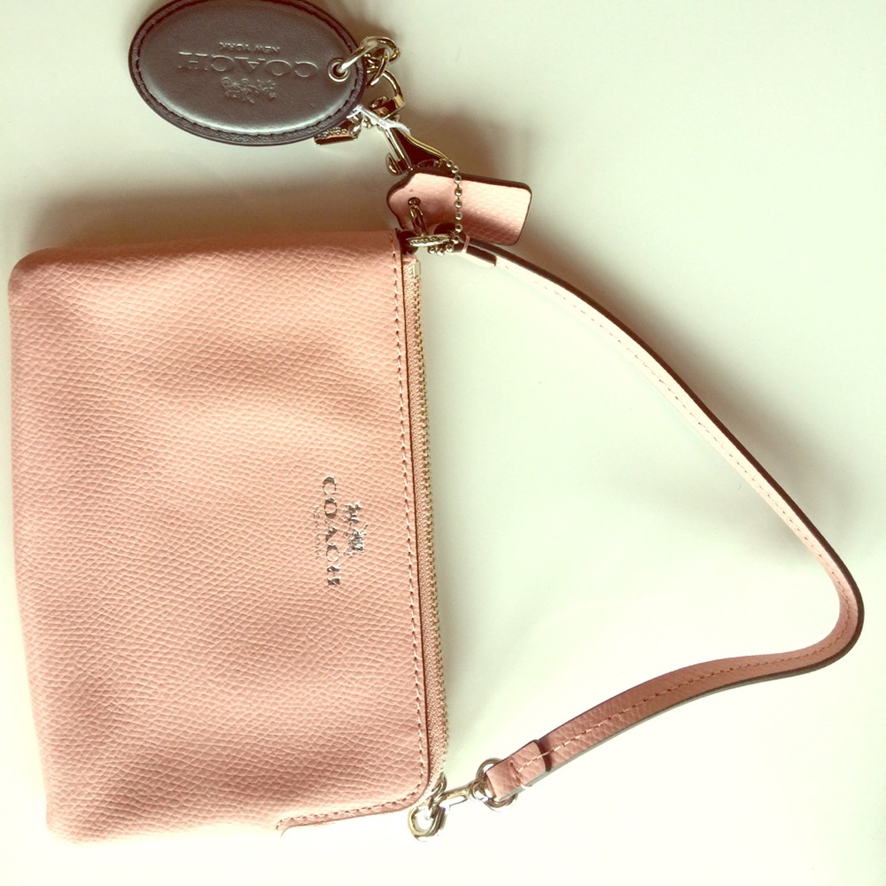 Pink coach wristlet
