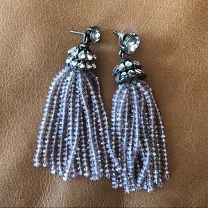Pink and silver BaubleBar tassel earrings
