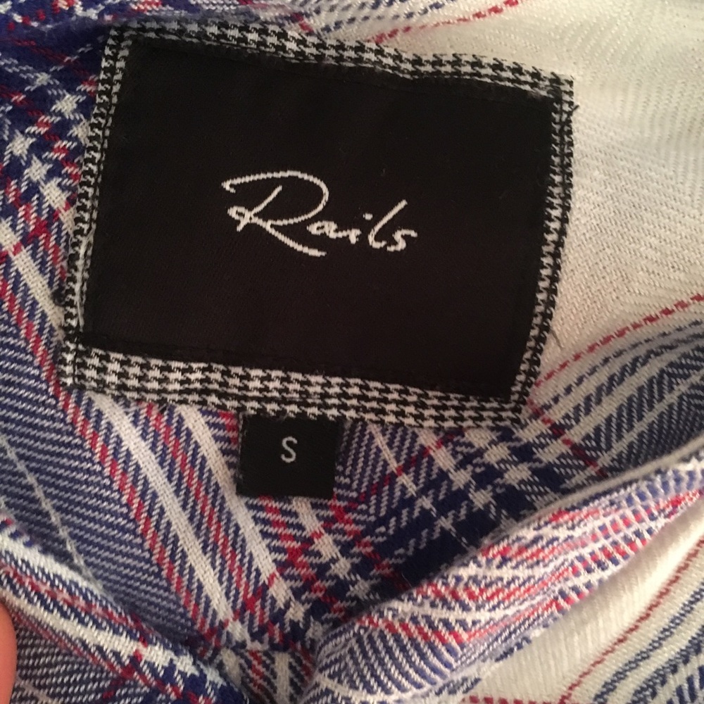 Rails Size S Button Up Flannel Red White And Blue - image 3