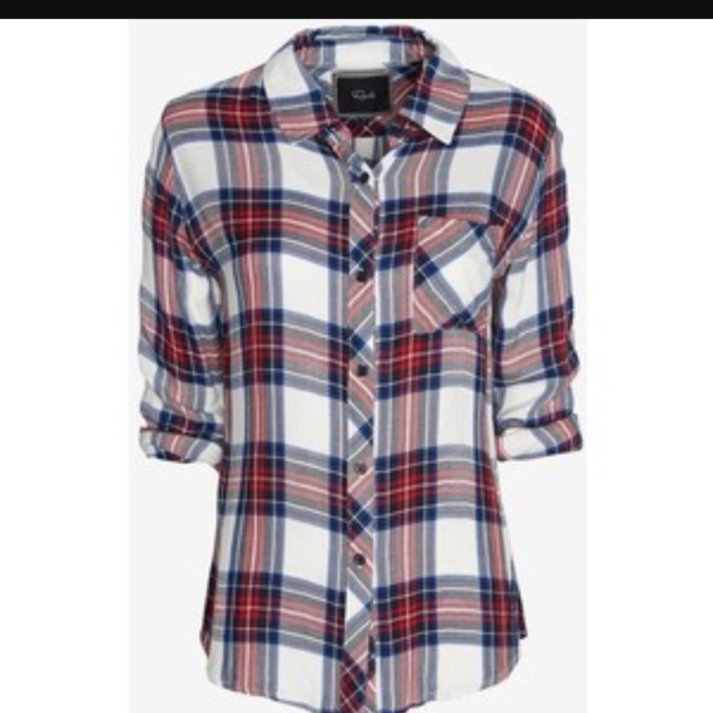 Rails Size S Button Up Flannel Red White And Blue - image 1