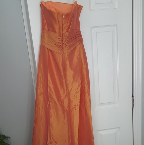 Jim Hjelm Formal Gown Sz 6 Long Sleeveless Orange - Picture 6 of 8
