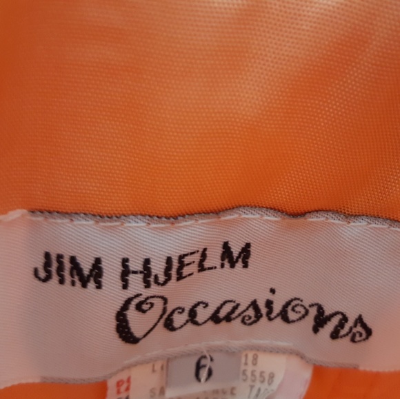 Jim Hjelm Formal Gown Sz 6 Long Sleeveless Orange - Picture 7 of 8