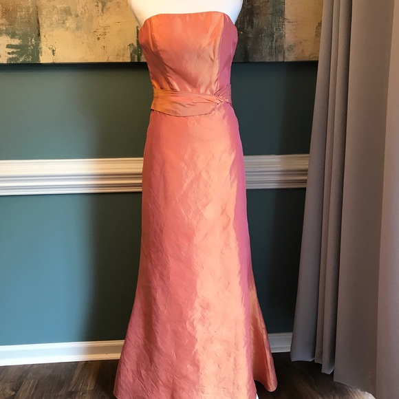 Jim Hjelm Formal Gown Sz 6 Long Sleeveless Orange - Picture 3 of 8