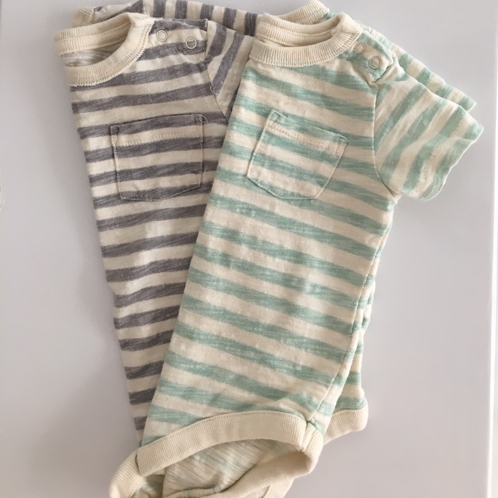 Slub Jersey Striped Pocket-T BodySuit Pair