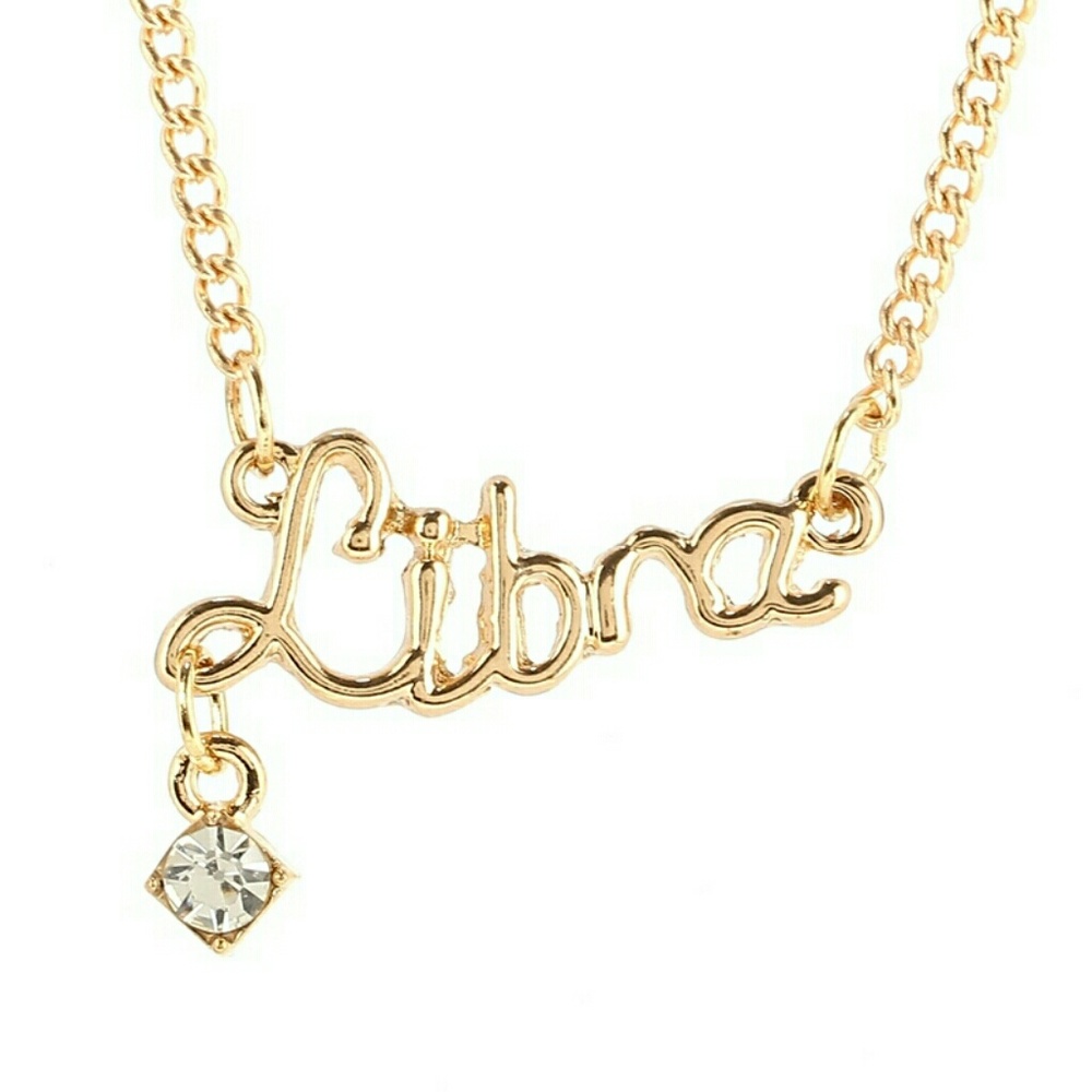 Libra necklace with rhinestone