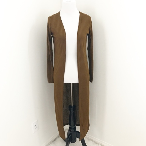 Golden Haze Slit Longline Cardigan - Picture 3 of 6