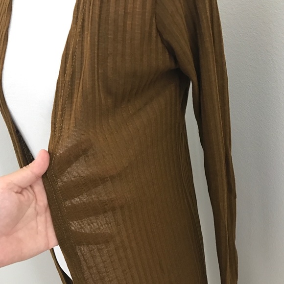 Golden Haze Slit Longline Cardigan - Picture 5 of 6
