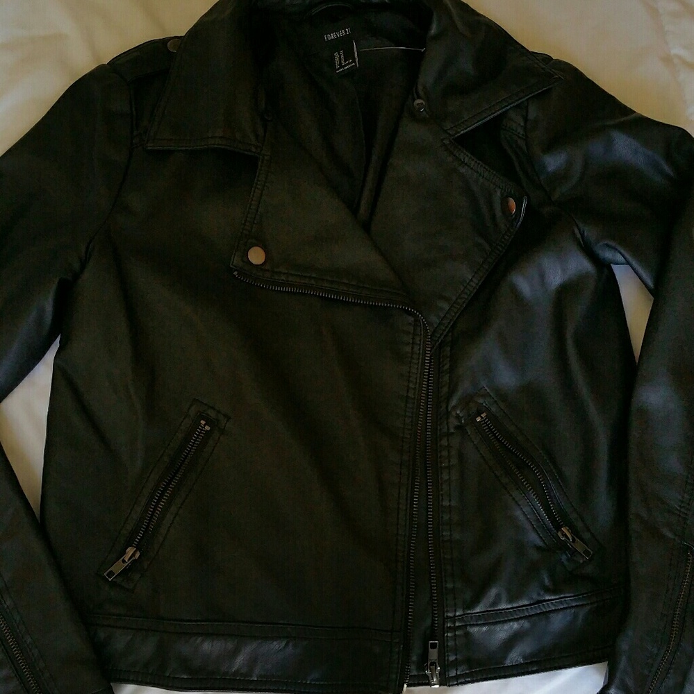 Moto faux leather jacket