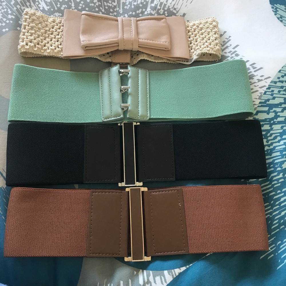 Set of 4 Elastic Belt By Mango Size S/M