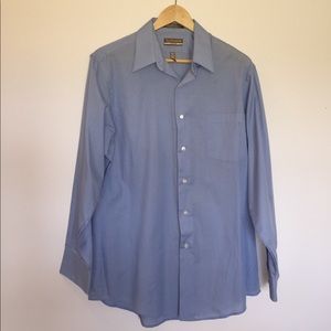 Van Heusen Fitted Blue Satin Stripped Men's Shirt