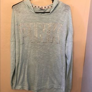 Light blue VS PINK open back hoodie