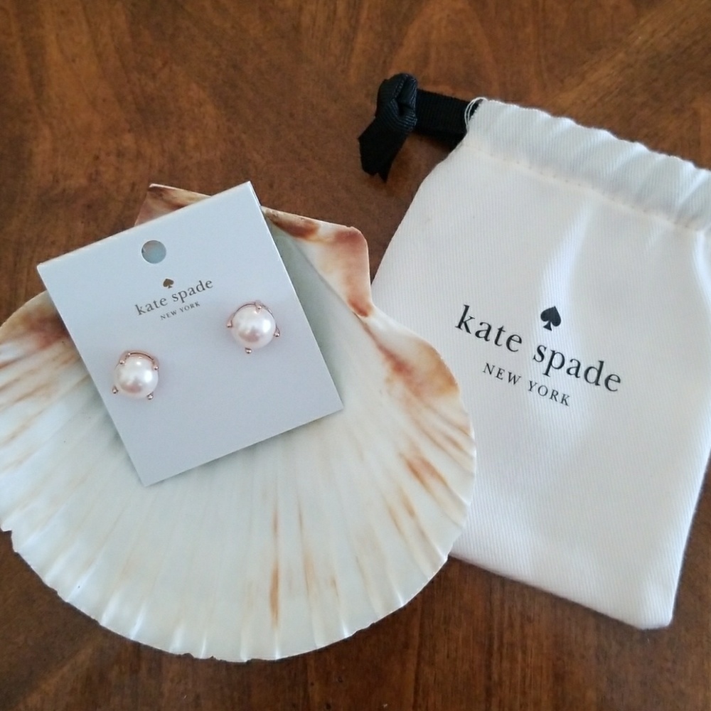 Kate Spade Rose gold pearl earrings - Picture 1 of 6