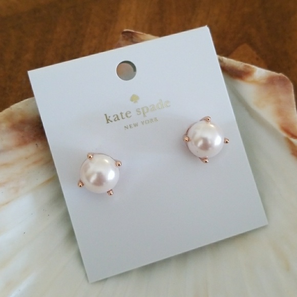 Kate Spade Rose gold pearl earrings - Picture 2 of 6