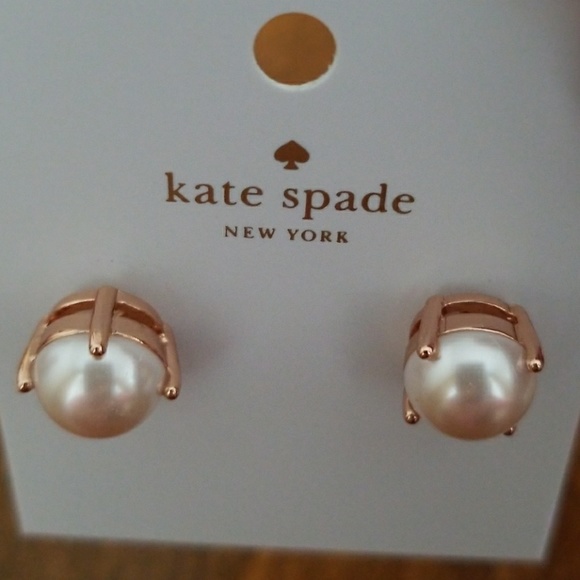 Kate Spade Rose gold pearl earrings - Picture 3 of 6