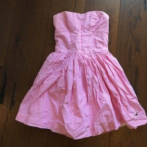 Hollister pink and white stripped dress