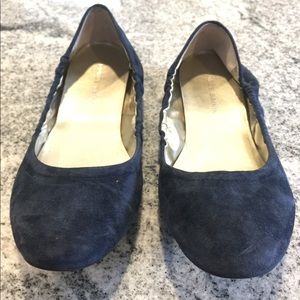Audrey Brooke Navy Suede Flats
