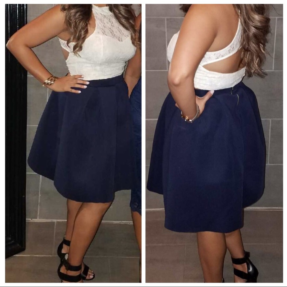 Flare skirt & lace crop top