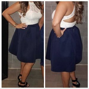 Flare skirt & lace crop top