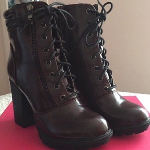 Burgundy heel booties