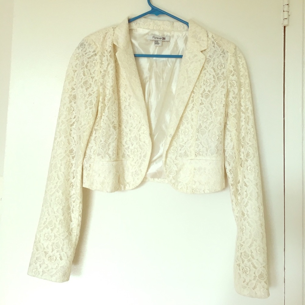 White lace blazer