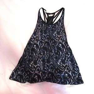 Black and Blue Racerback Tank Top