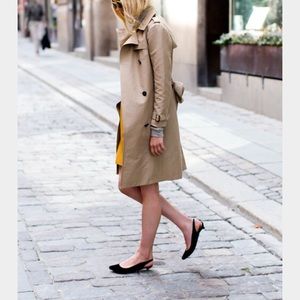 Emerson Fry Black Suede Slingback Kitten Heels