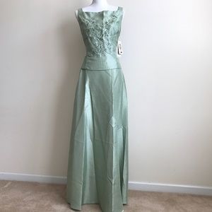 2 PC Jessica McClintock Green Prom Party Formal l