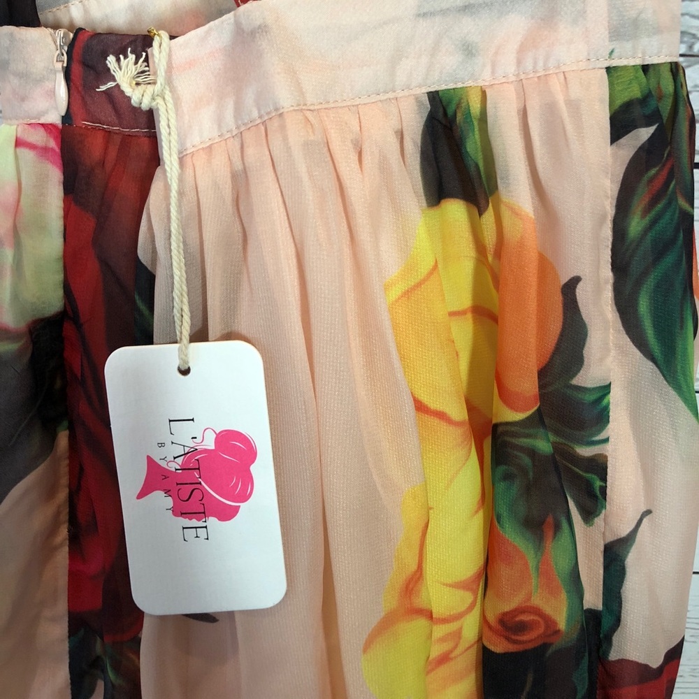 Sheer Overlay Rose Dress - Picture 5 of 6