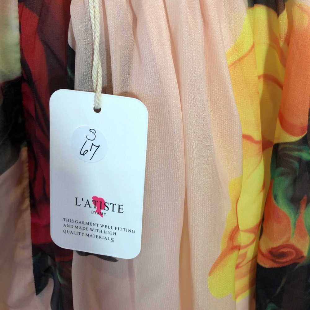 Sheer Overlay Rose Dress - Picture 6 of 6