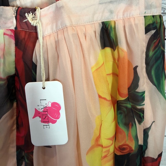 Sheer Overlay Rose Dress - Picture 5 of 6