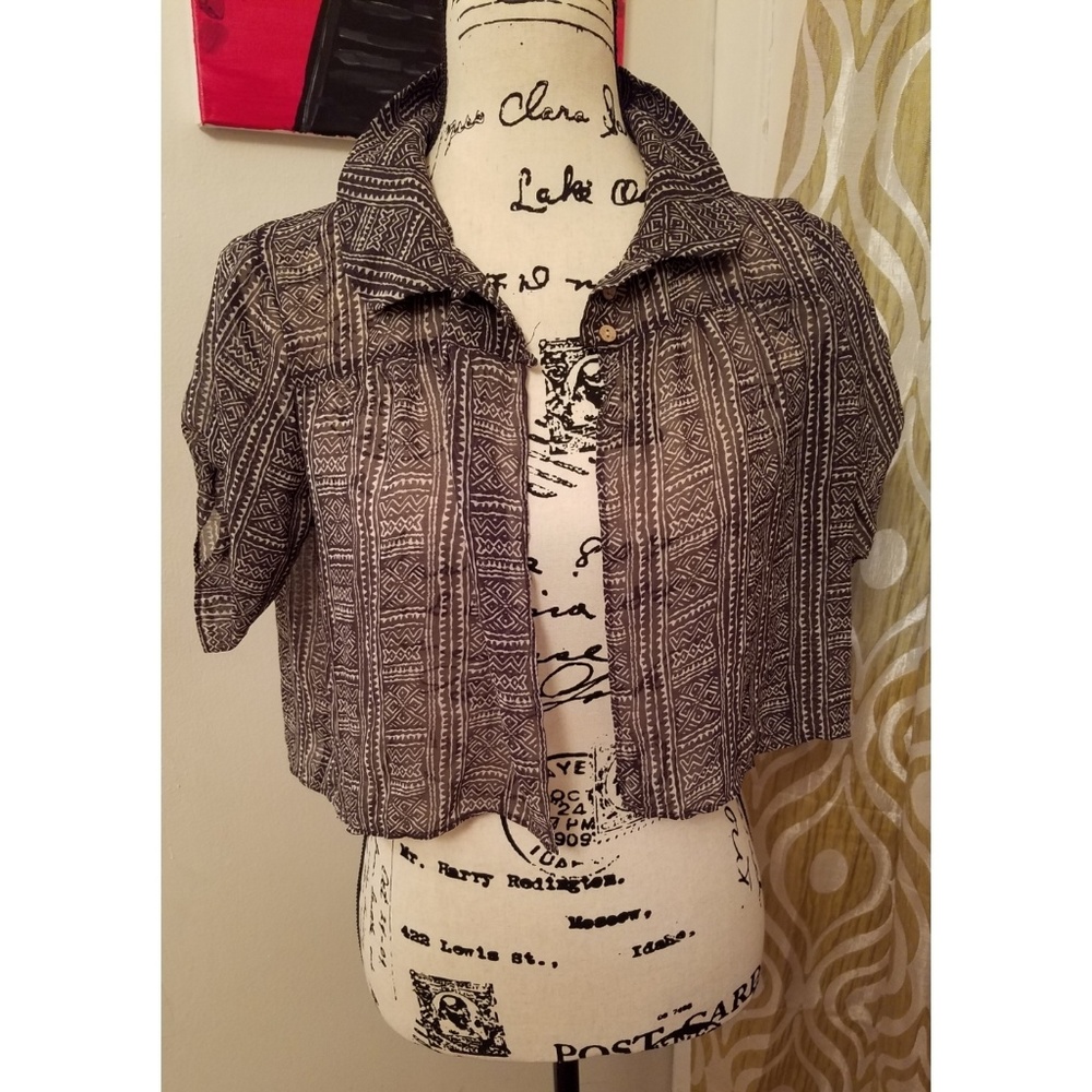 Tribal print Cropt top Duster