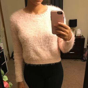 PINK CROP TOP SWEATER