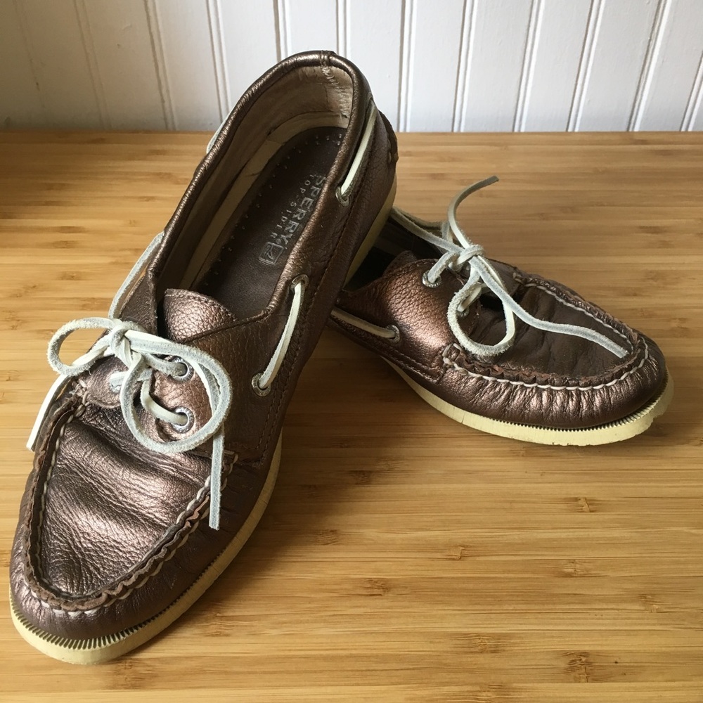 Bronze Sperry Top-Siders.