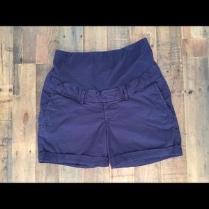H&M MAMA Navy Cotton Maternity Shorts - Size 6