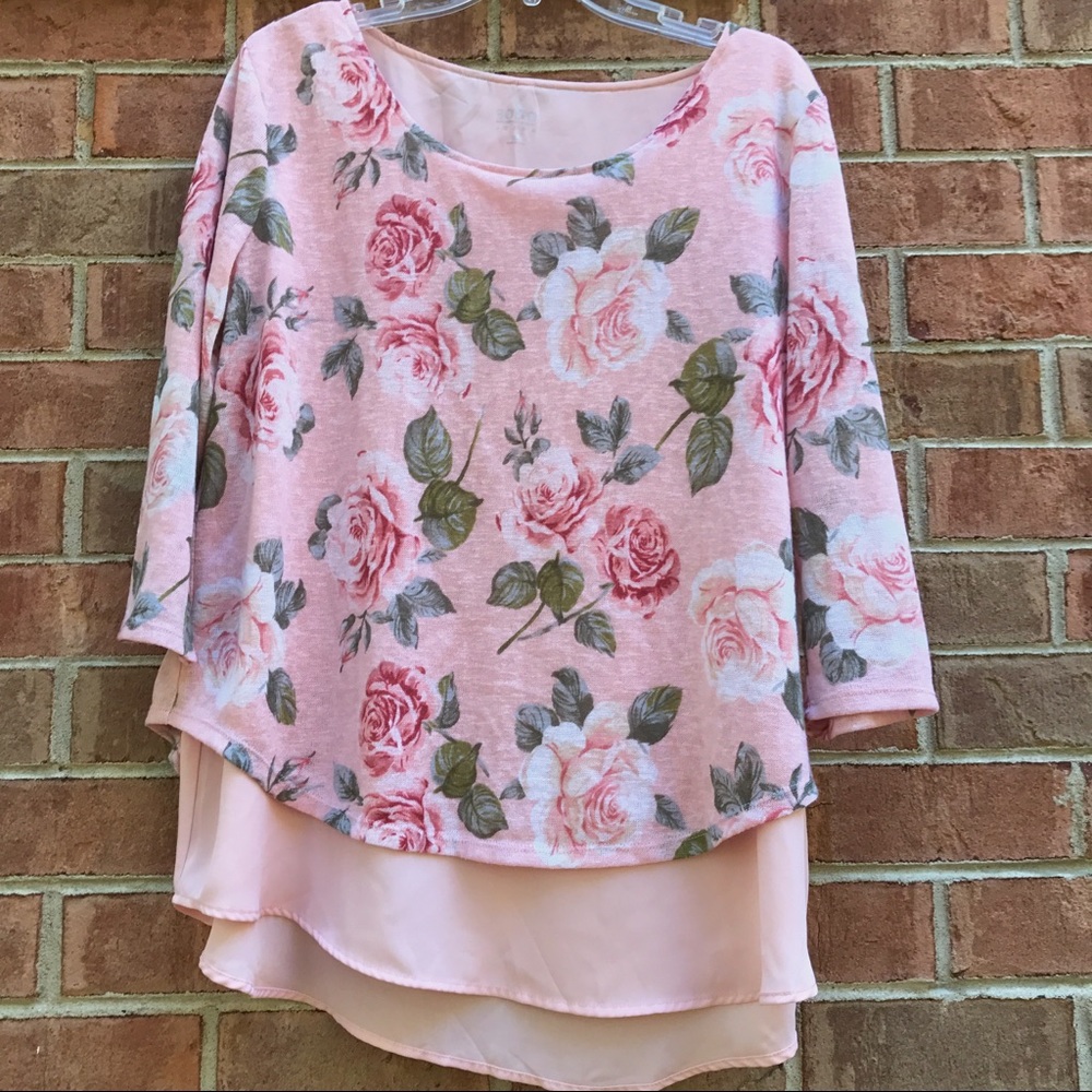 BRAND NEW NY&C Pink Floral Blouse *worn once!*