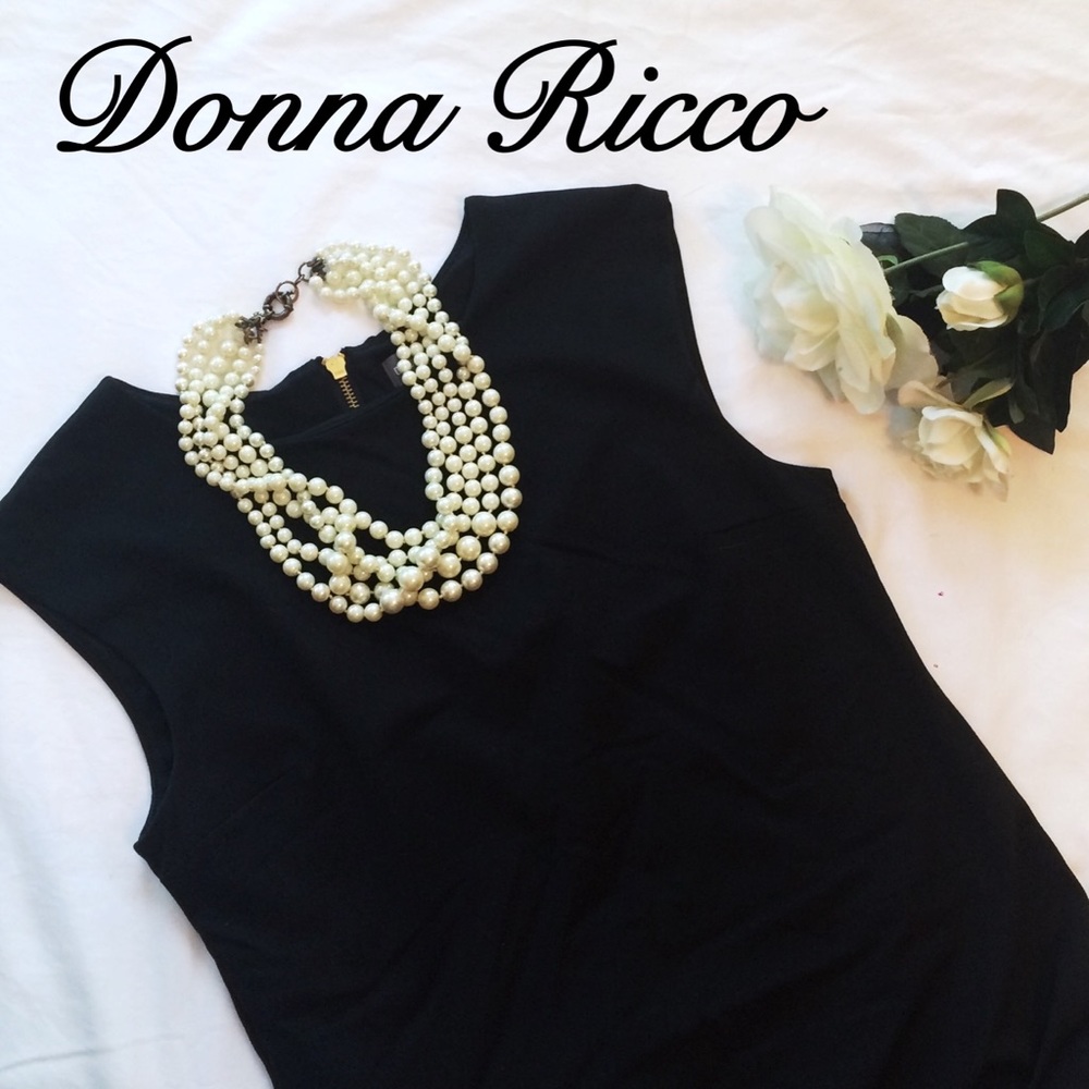 MOVING SALE Donna Ricco black sheath dress SZ S/M