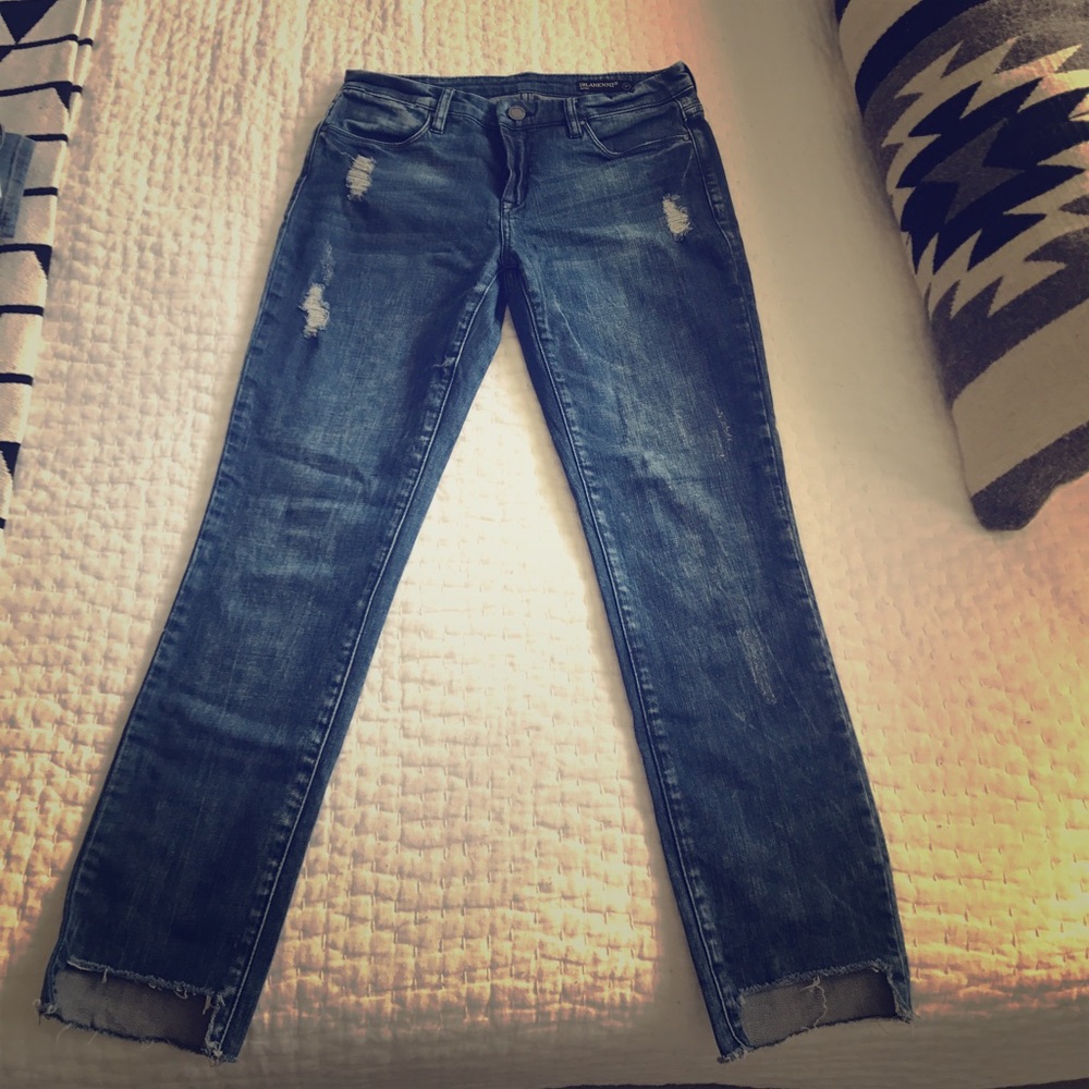 Blank NYC distressed cut off skinny jeans sz 27