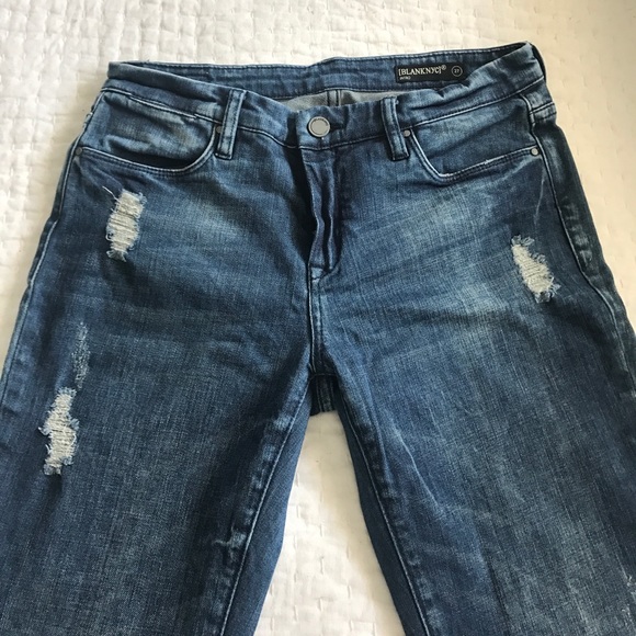 Blank NYC distressed cut off skinny jeans sz 27 - Picture 4 of 6