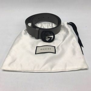 Gucci Leather Belt w/ Black Buckle