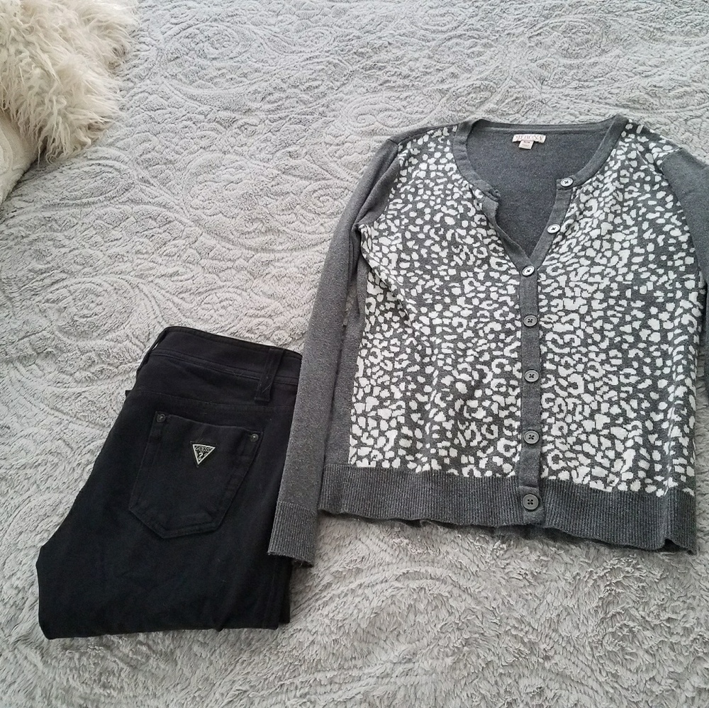 Grey leopard cardigan