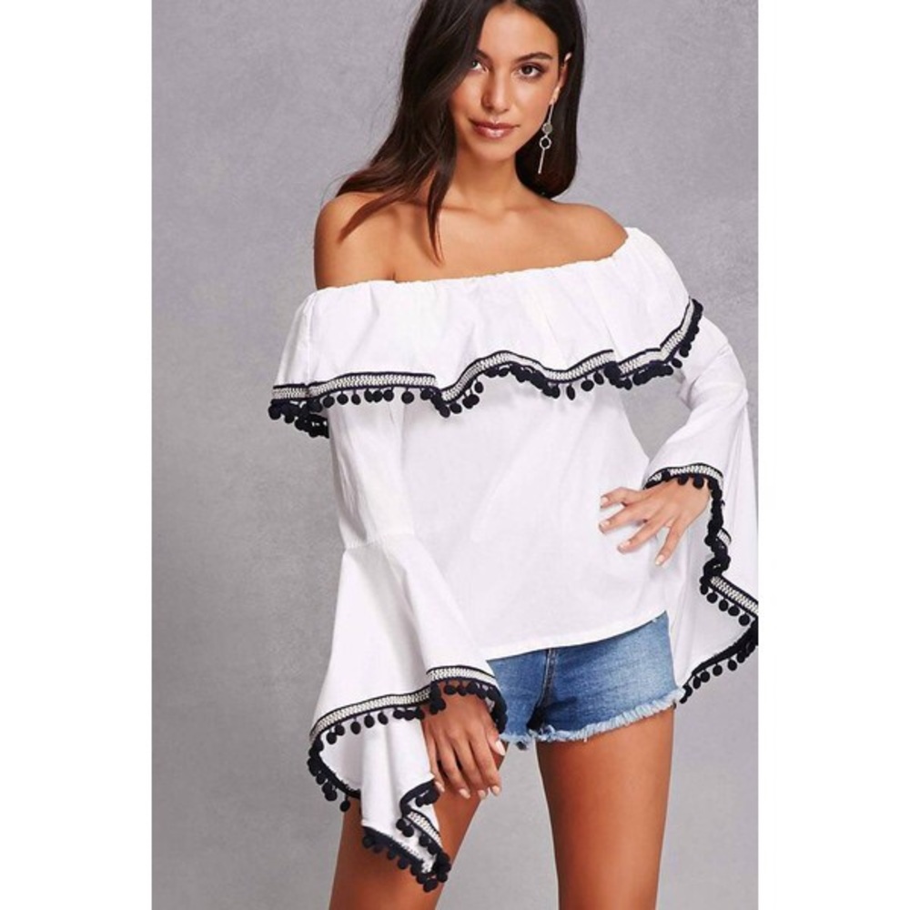 Forever 21 Pompom Off the Shoulder