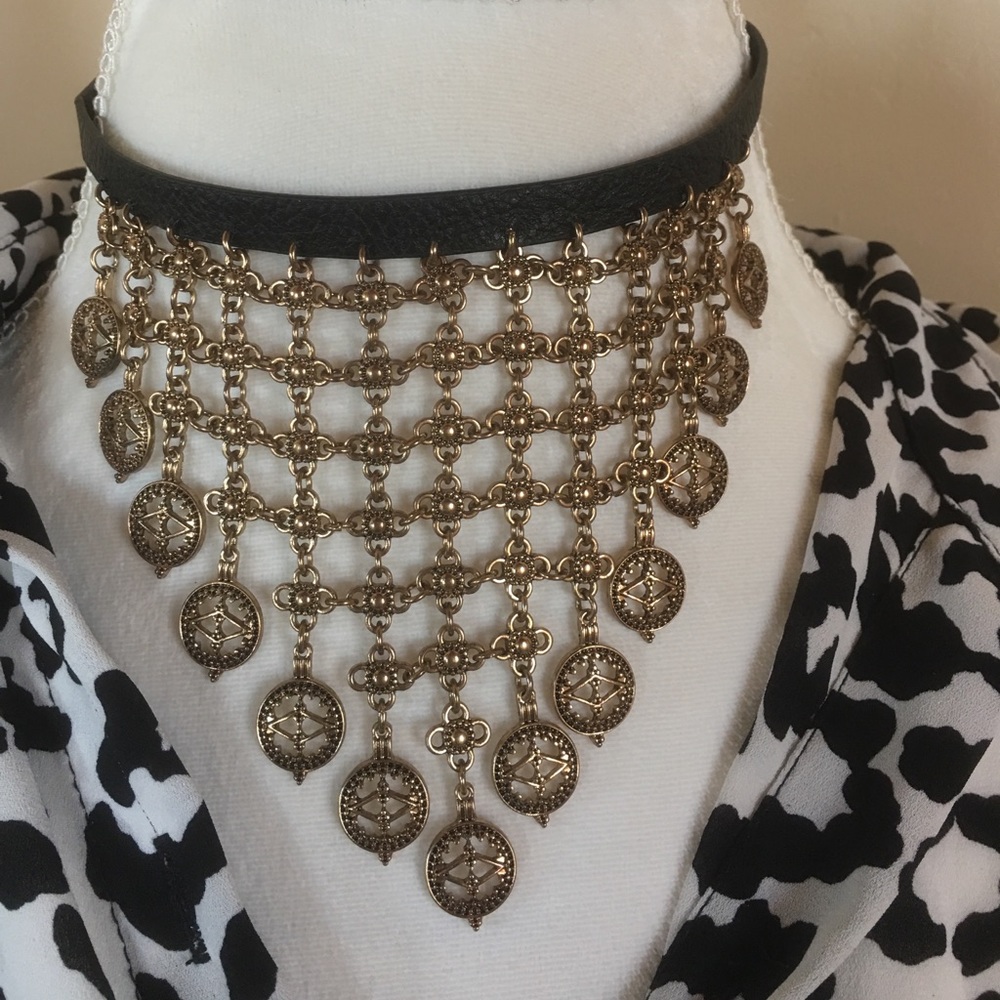 REDUCED! Gorgeous Gold Costume Bib Necklace