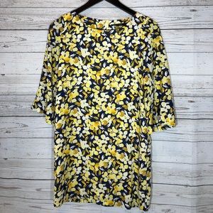 NWOT Navy & Yellow Floral Dress