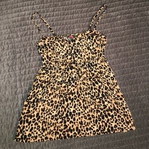 Cheetah print spaghetti blouse